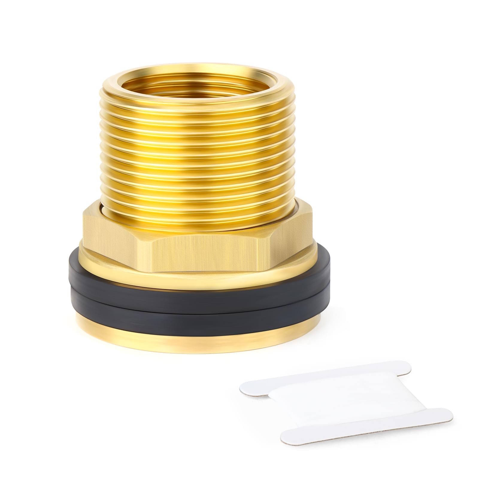 1 Pezzi connettori per Serbatoi d'Acqua in Ottone, Raccordo Maschio 2" BSP-Raccordo Femmina 1-1/2" BSP con 2 Anelli in Gomma per cisterne, acquari, vasche