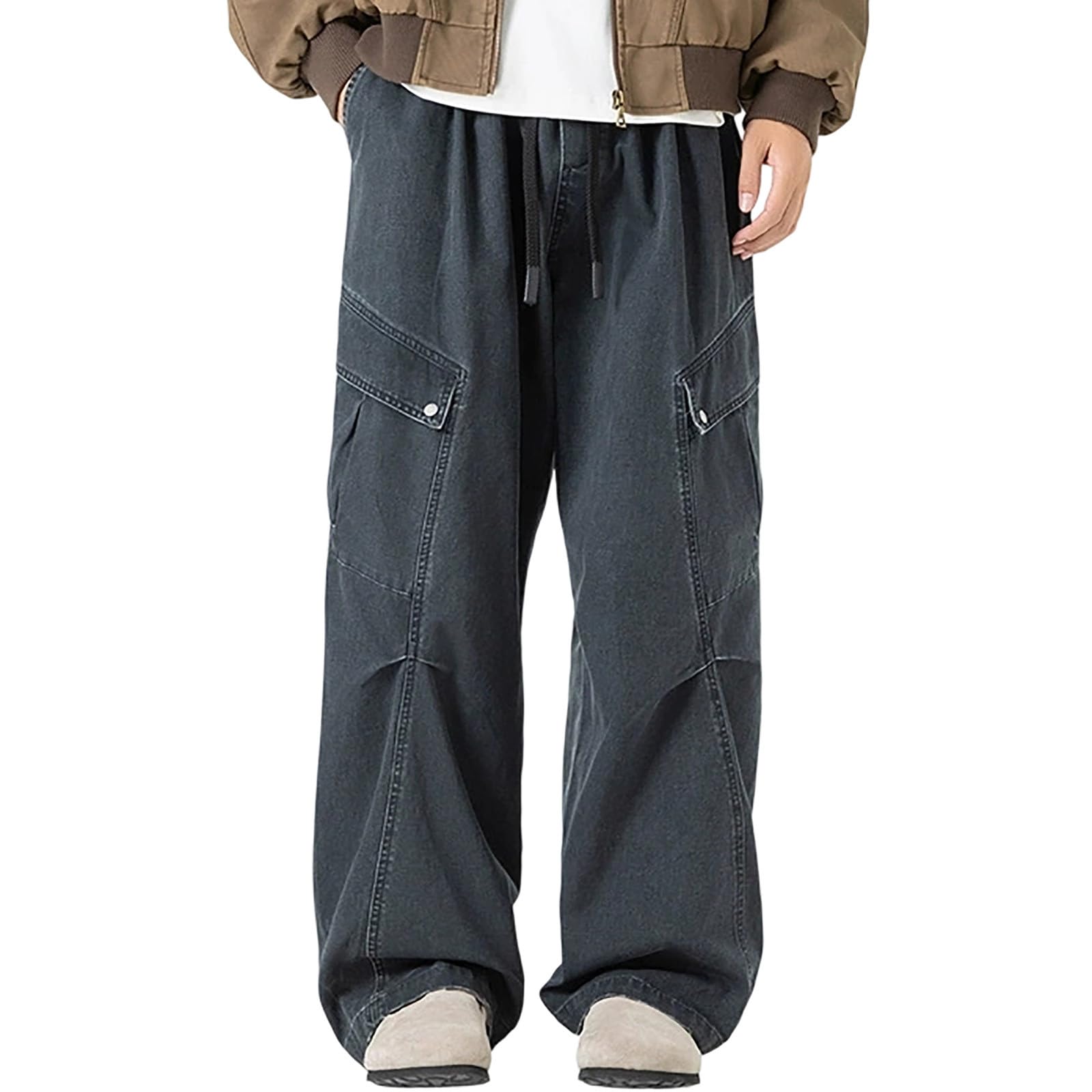 Pantalones Vaqueros Unisex de Pierna Recta Estilo Hip Hop, de Corte Holgado y Pierna Ancha, Estilo Casual, para Hombres y Mujeres.