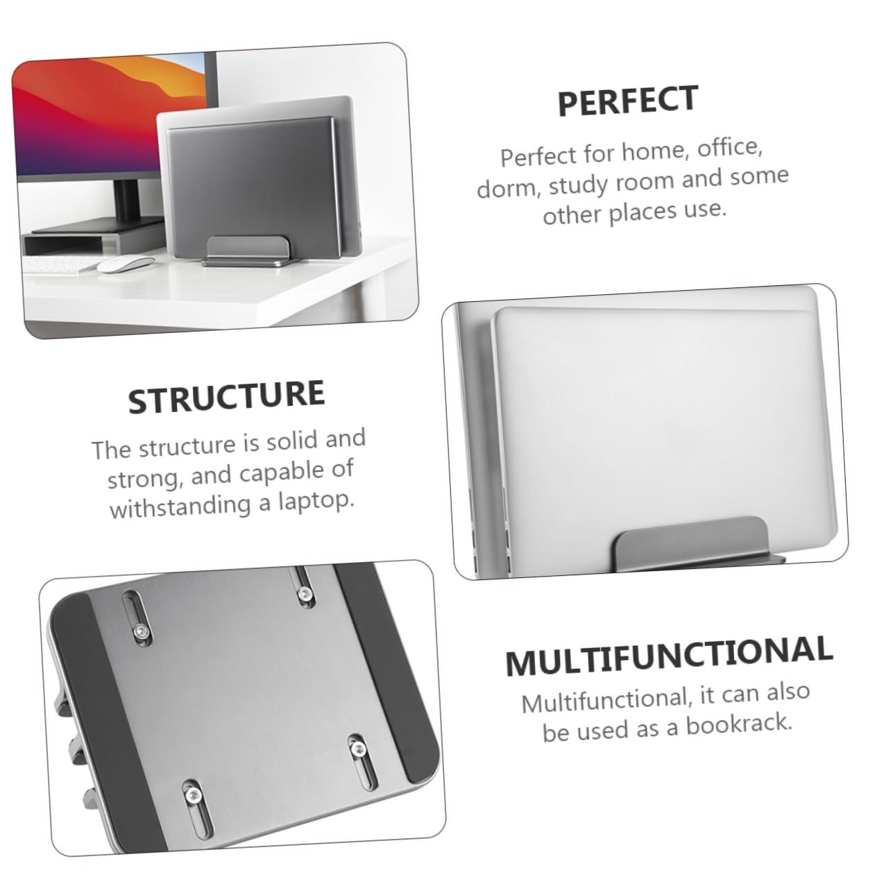SHINEOFI Supporto Verticale per Laptop e Tablet Dock Verticale da Scrivania Stabile in Lega di Alluminio