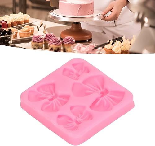 Miniatura 4 de Molde de silicona para pajarita, moldes de arcilla polimérica rosa, antiadherentes y fáciles de limpiar, moldes para decoración de pasteles y