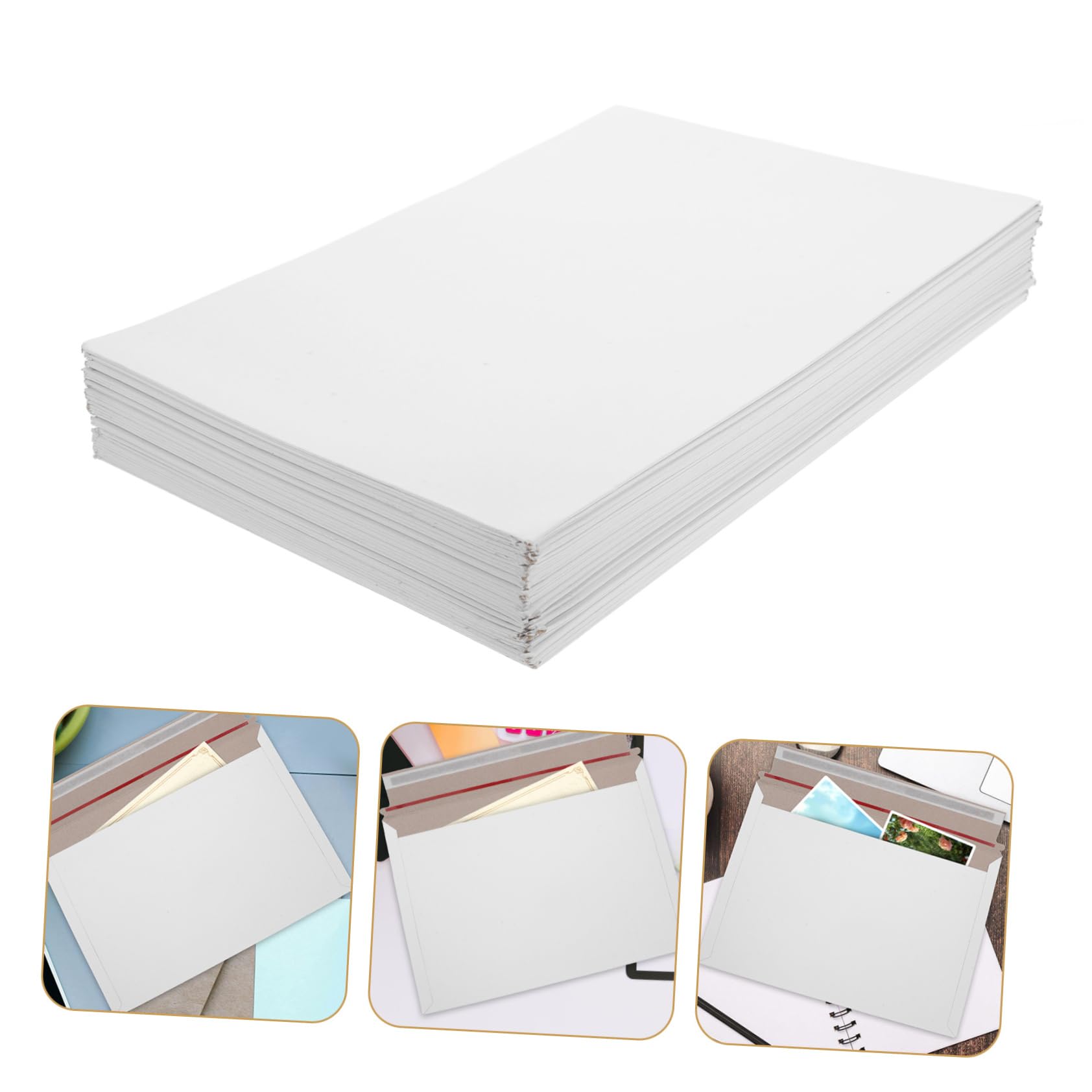 Gadpiparty 40pièces Pochettes De Rangement Autocollantes Enveloppes Rigides Épaisses Pour Expédition De Photos Et Cartes Postales