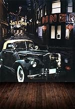 AOFOTO 5x7ft Vintage Street Corner Background Retro Car Photography Backdrop Nostalgia Urban Buildings Boy Adult Lovers Girl Man Portrait City Nightscape Photo Studio Props Video Wallpaper