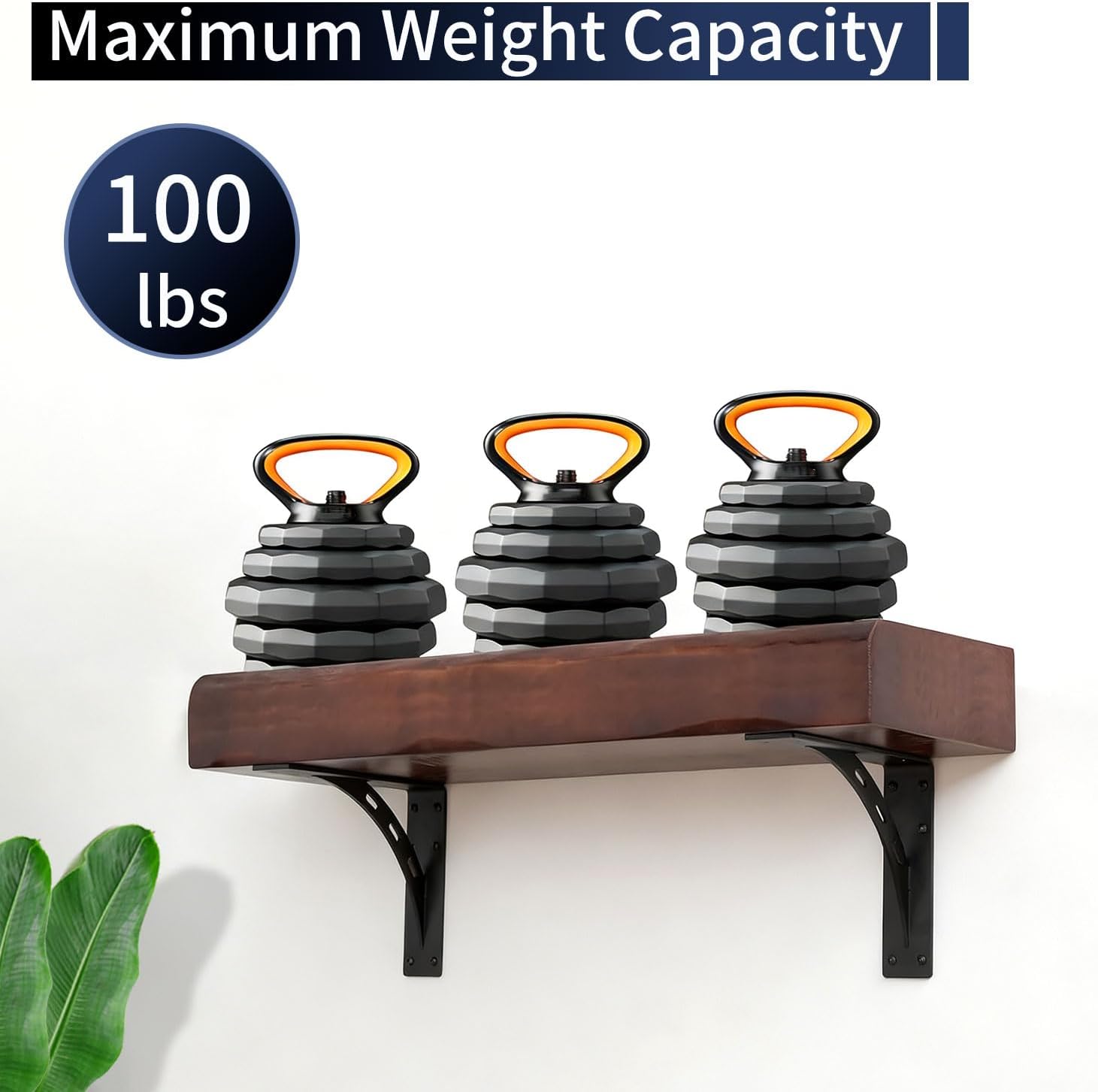 6x5 Inch Heavy Duty Shelf Brackets, Premium Alloy Metal Mantel Brackets (2 Pack) for Fireplace Mantel & Countertop Support