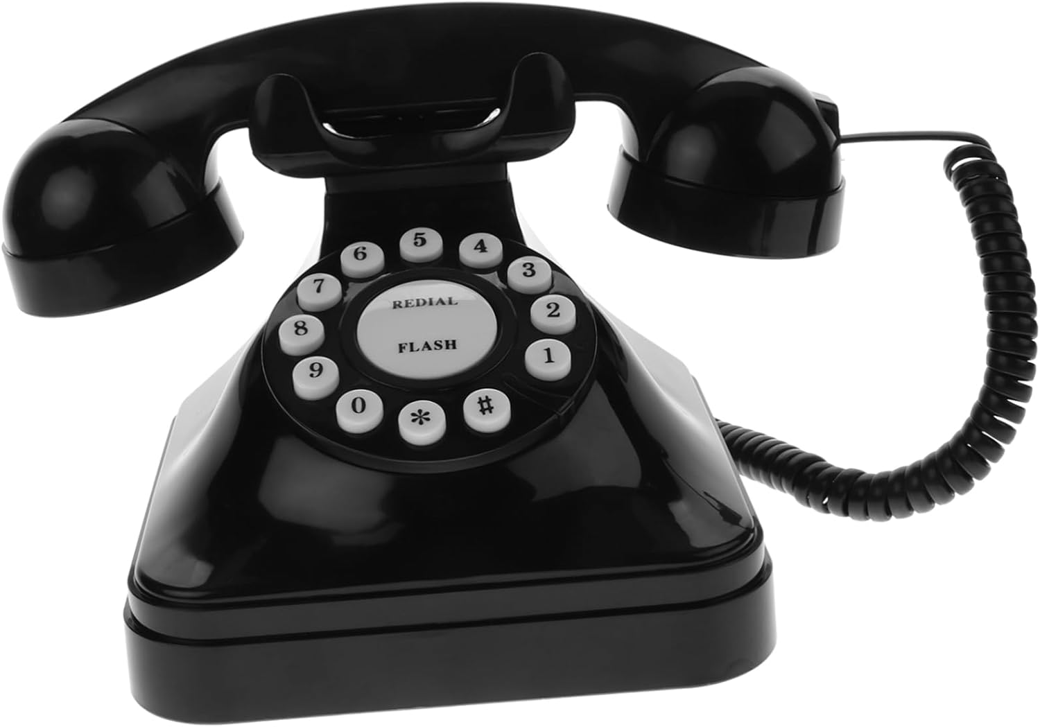 PRETYZOOM Antique Phone Classic Wired Landline Telephone for Home Office Decoration Black Elegant Design for Retro Lovers Vintage Style Decorative Desk