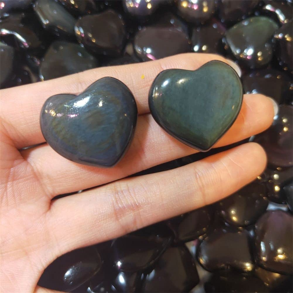 天然石ブラックシュガー水晶のハート　置物　台座付きNO.070402 天然石ブラックシュガー水晶のハート 置物 台座付きNO.070402