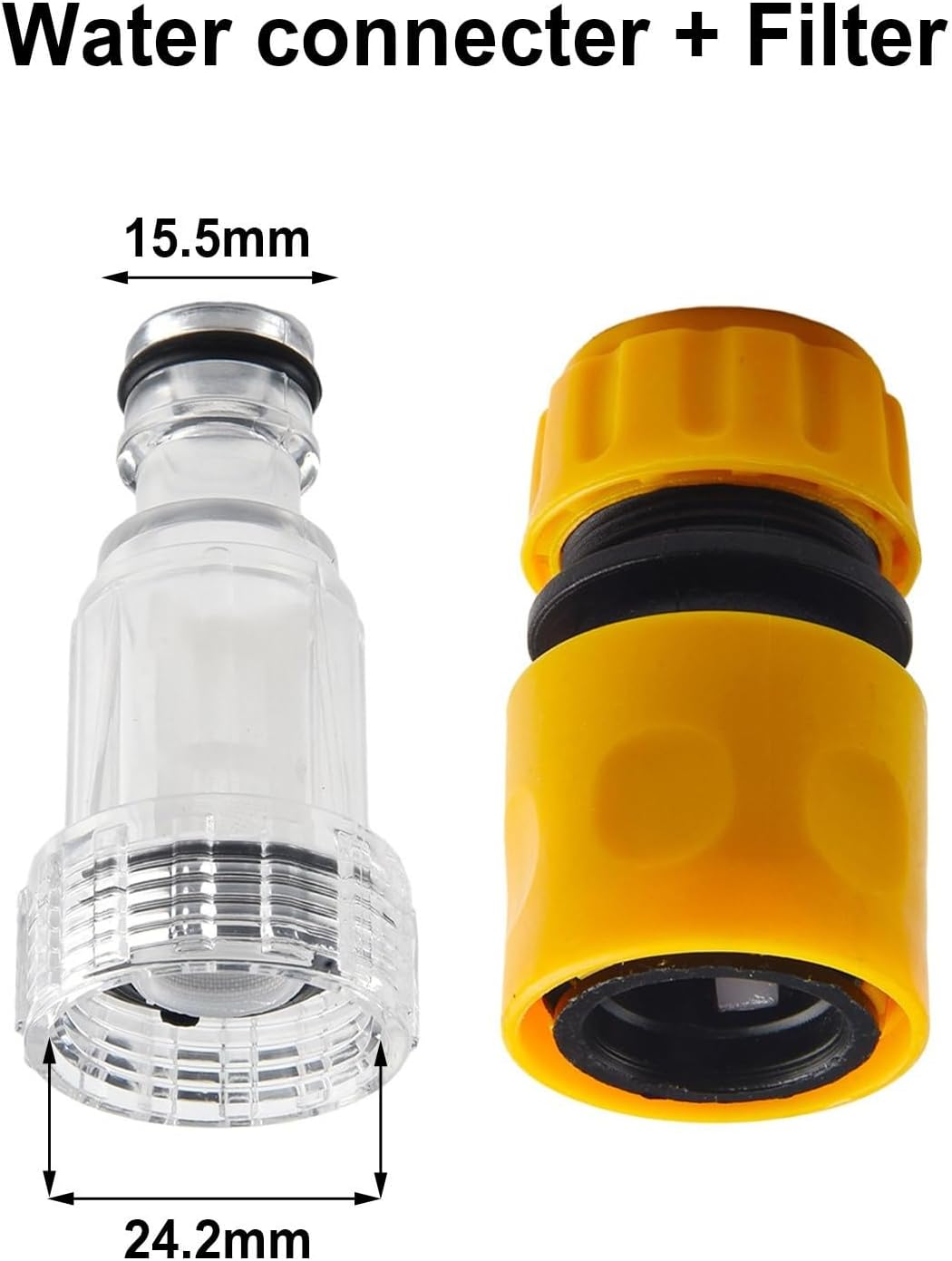 Pressure Washer Filter, Car Wash Water Filter Pressure Washer Water Connector Filter Set Connector Fittings Interface Accessories Garden Hose Pipe Fitting