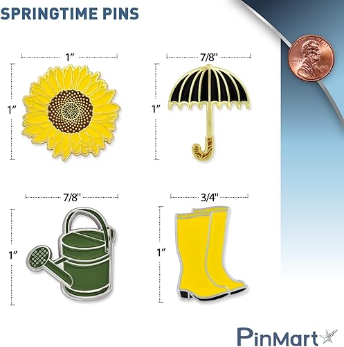 Miniatura 4 de PinMart Alfiler de solapa esmaltado primaveral, joyería de celebración para mujeres y hombres, bonita decoración de ropa de temporada, pin esmaltado