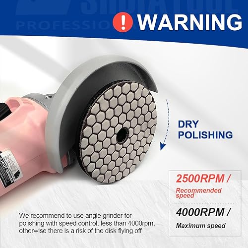 Miniatura 5 de SHDIATOOL Almohadillas de pulido de diamante seco de 5 pulgadas Grit 50 para cuarzo de mármol de granito (paquete de 7)