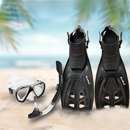 Valiant - Juego de equipo de esnórquel para adultos, incluye máscara Valiant con lentes de vidrio templado gemelas para mayor claridad, esnórquel