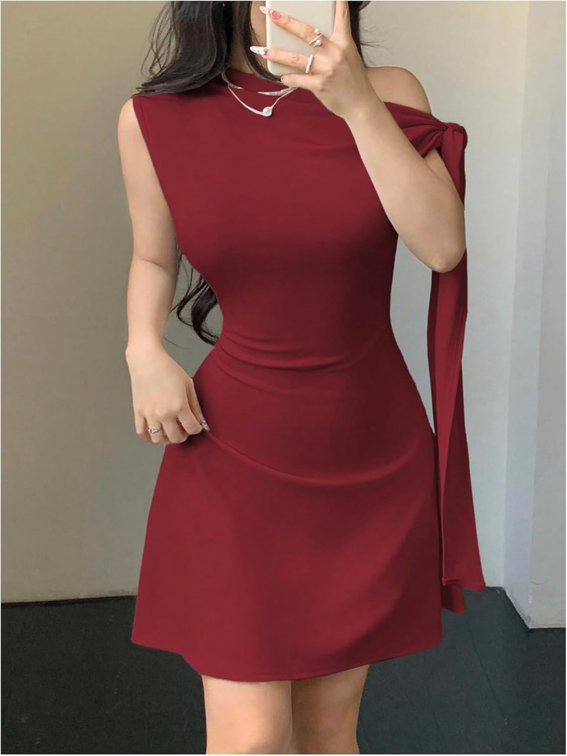 Floerns Women's Knot Side Off The Shoulder Formal Dress Wedding Guest A Line Dresses - Image 3