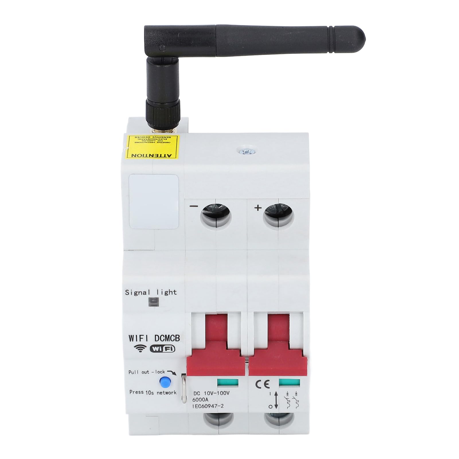 Eujgoov Disjoncteur Intelligent WiFi 2P 100A DC 10-100V avec Verrou de