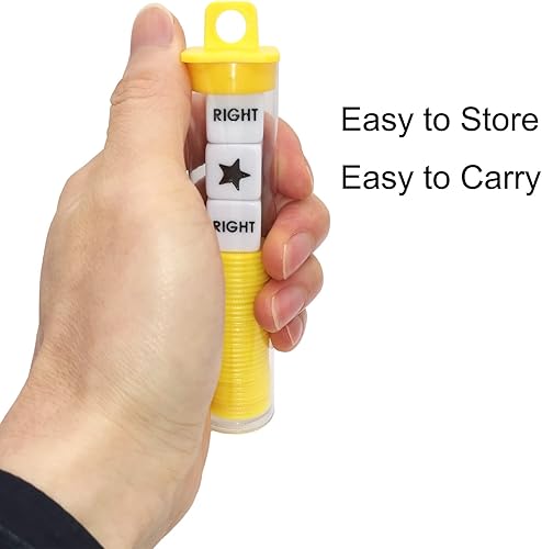 Vista 14 de Ahoper Juego de dados de centro izquierdo y derecho con 3 dados + 36 fichas. El almacenamiento de tubo redondo es muy conveniente para viajar. Fácil