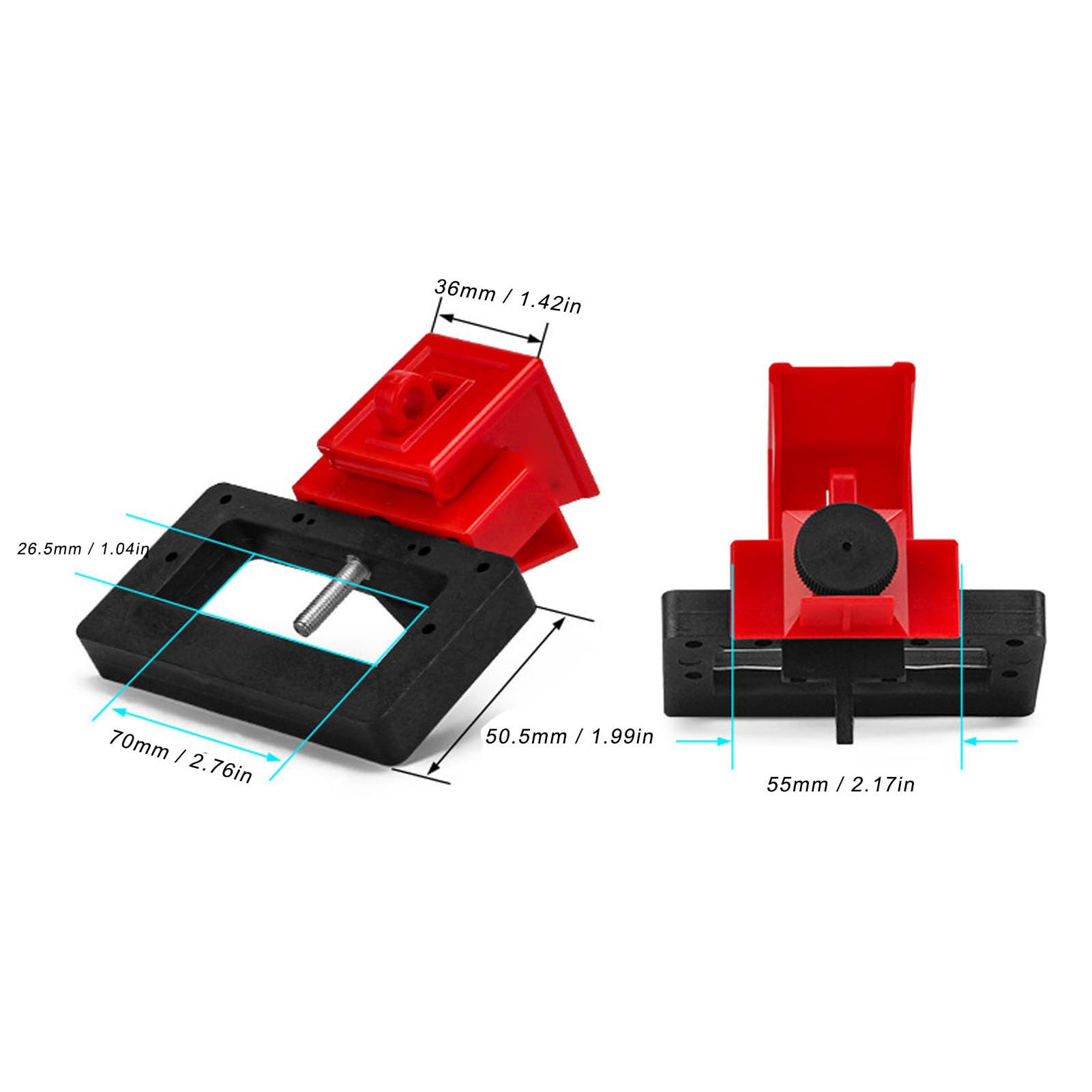 Circuit Breaker Lockout, 2PCS Clamp On Circuit Breaker, Circuit Breaker for Blade Teeth Bite Design, Circuit Breaker Lockout Device for Workshops, Factories