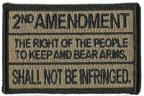 Gadsden and Culpeper 2nd Amendment Tactical Patch - 1 x Coyote Tan, Rectangular, Text-based, Political, Sew-on, 2 x 3 inches