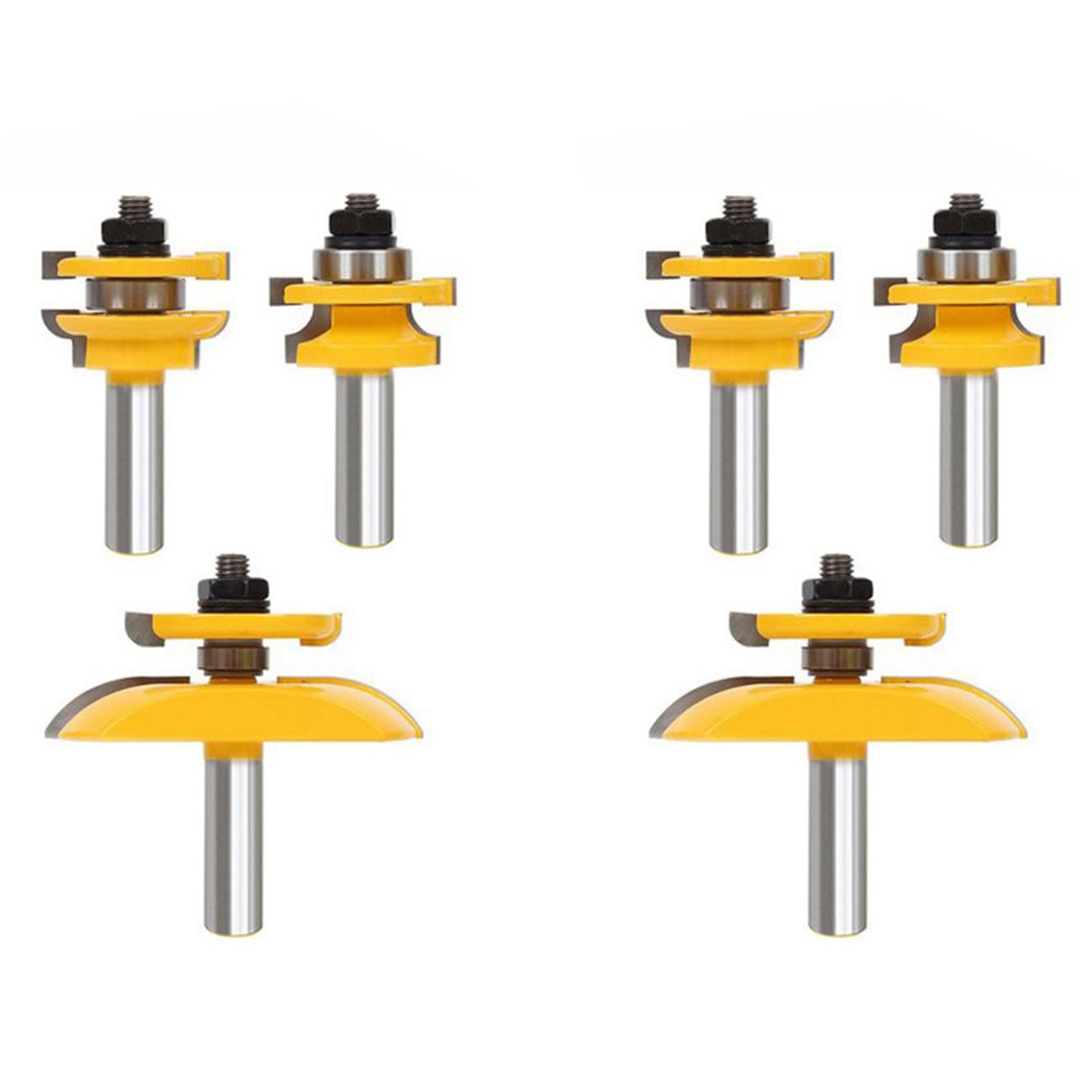 6Pcs 1/2 Pulgadas Vastago de La Cana Y Cuchilla Cortador del Panel de Conjunto de Fresa Herramientas Electricas Cuchillo de La Puerta Cortador de Madera