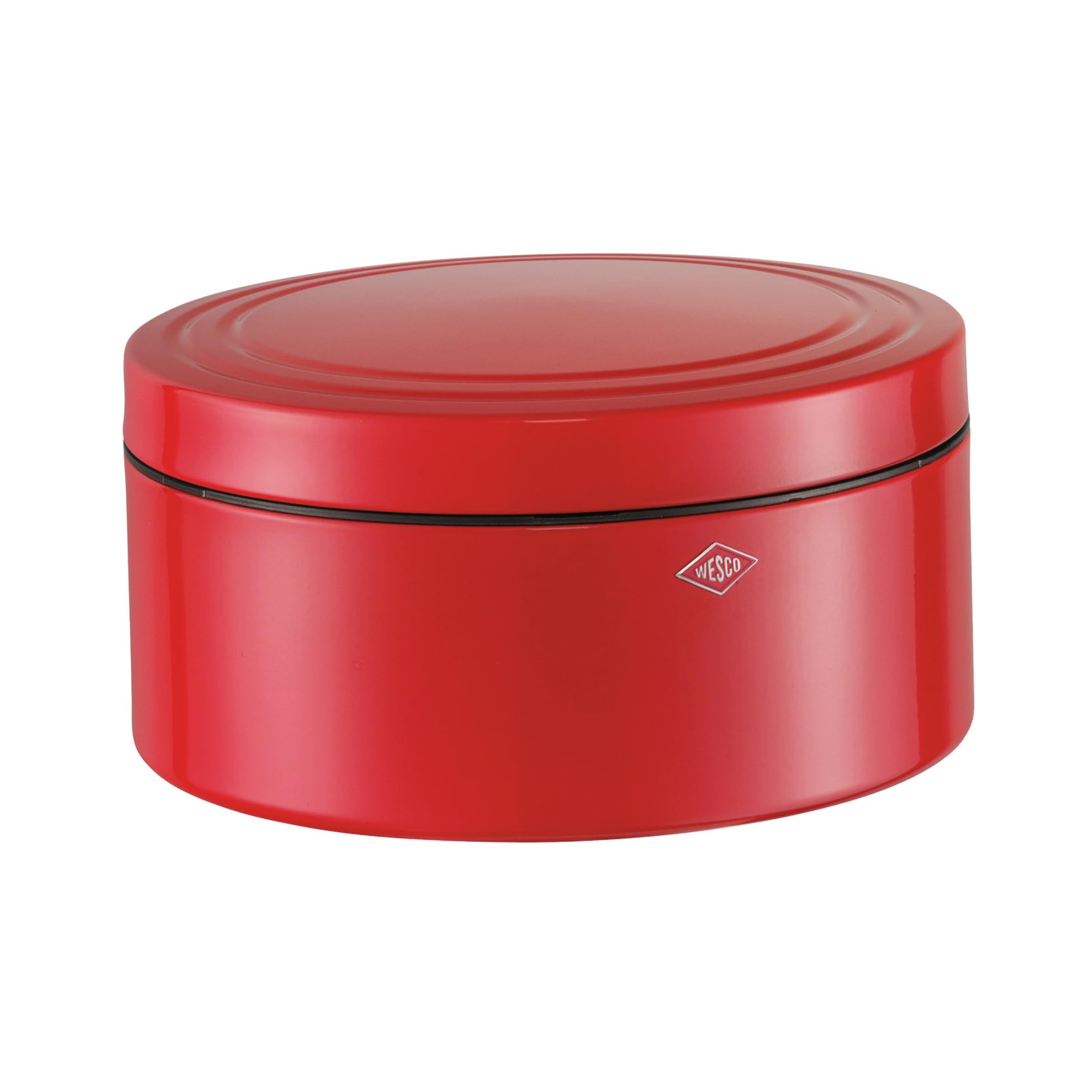 WESCO Classic Line Pastry Tin in Red Orange, Powder-Coated Sheet Steel, 4 Litre Volume, Closes Tight, Special Edition Christmas
