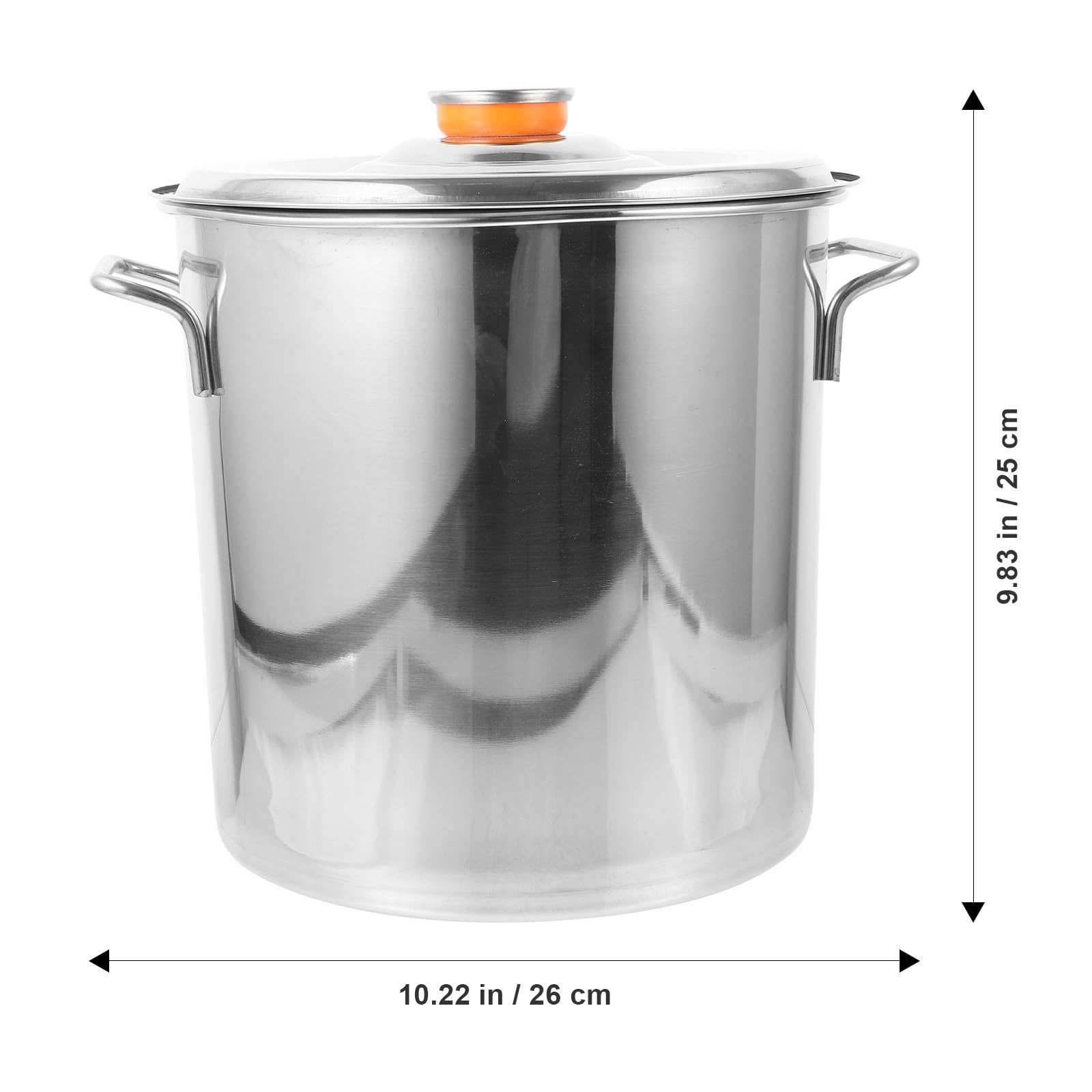 Pentola Manico Design per Zuppa in Acciaio Inossidabile Argento Superficie Lucida e Liscia e Bollitura Crostacei per Cucina Domestica