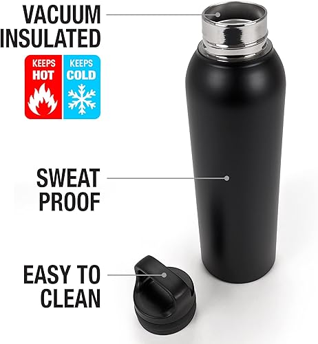 Miniatura 6 de Spongebob - Botella de agua con aislamiento de 24 onzas de Bob Esponja y amigos, de acero inoxidable aislado al vacío con tapa de bucle, resistente