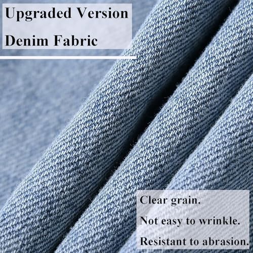 Image of Men's Denim Jacket Vintage-Inspired Jean Jacket with Multiple Pockets - Cotton Blend, Machine Washable