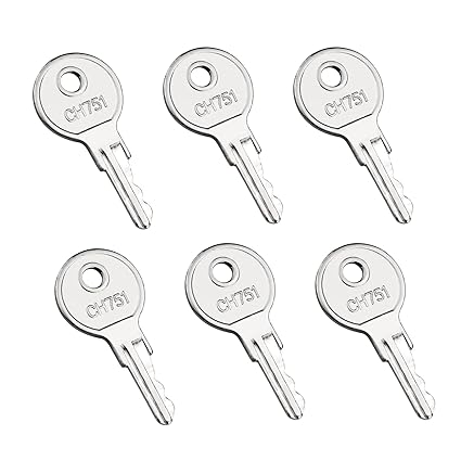 6Pcs CH751 RV Keys, Camper Keys RV Replacement Keys CH751 Replacement Key for RV Campers Cabinets Push Locks