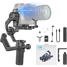 FeiyuTech SCORP-C2 Camera Gimbal Stabilizer, 3-Axis Professional Video Stabilizer with Built-in AI Tracking, 7.72lb Payload for DSLR &amp; Mirrorless Sony A7IV Canon R5 Nikon, Native Vertical Shooting