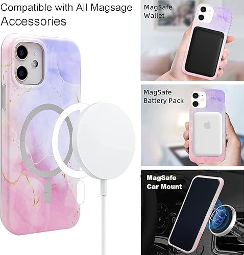 Miniatura 10 de Funda magnética para iPhone 12  iPhone 12 Pro de 6.1 pulgadas, compatible con carga MagSafe, TPU suave, delgado, a prueba de golpes, bonita funda