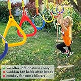 Cateam Ninja Slackline akcesoria – wielokolorowe trójkątne pierścienie gimnastyczne zestaw 2 z karabińczykami – trójkąty do wspinaczki na podwórku