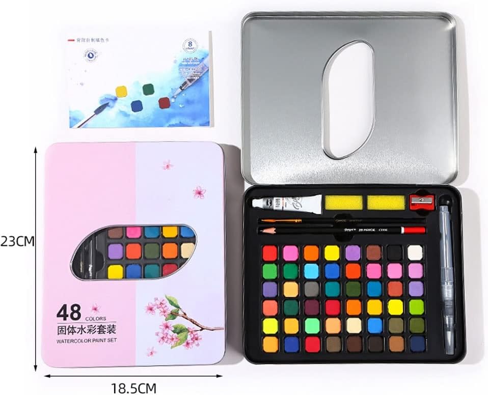 Pigment solid watercolor paint set beginner powder cake gouache painting art school supplies iron box(black-JoJo's Bizarre Adventure1) image 2