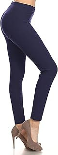 Women's High Waist Leggings Soft 1” Waistband Solid Pants - Regular, Plus, 1X3X, 3X5X