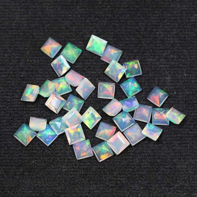 Opale de feu éthiopienne blanche 5mm AAA+ pour création de bijoux - 5