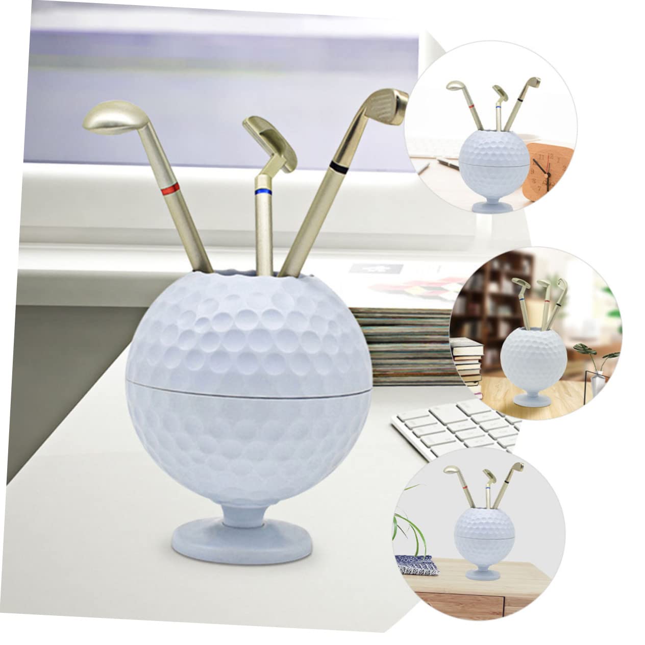 Abaodam 3sätze Golfball Stiftehalter Kreativer Golf-design Stifte-organizer Für Büro Und Zuhause Für Golfer Und Golfspieler Aus Robustem Und Kunststoff Multifunktional Als Deko Und