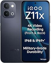 iQOO Z11x 5G (Titan Black, 6GB RAM, 128 GB Storage) | Dimensity 7400-Turbo Processor | 7200 mAh Battery | 4K Video Recording Front & Back | IP68 & IP69+ | Powered by OriginOS 6
