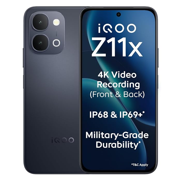 iQOO Z11x 5G Titan Black Smartphone 256 GB 8 GB RAM Android 16 OriginOS 6.0