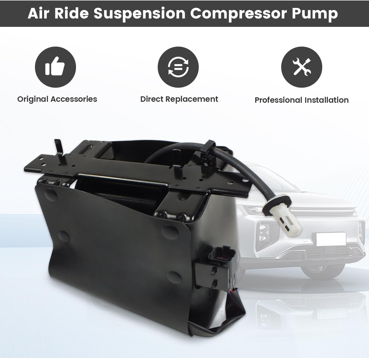 Air Ride Suspension Compressor Pump Compatible with Infiniti QX56 2004-2010, Nissan Armada 2005-2015 534007S600 534001LA4C (6T-7022)