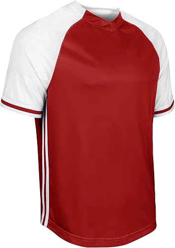 Champro Maillot de Baseball pour Homme, Écarlate, Blanc, Blanc, M