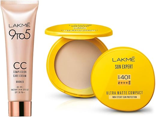 LAKMÉ Sun Expert Ultra Matte Spf 40 Pa+++ Compact, 7G And Complexion Care Face Cream for All Skin Type, Bronze, 9G