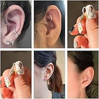 Vista 5 de Double Open Stack CZ Nose Ring Hoop 316L Surgical Steel Helix Rook Conch Cartilage Daith Tragus Earrings Hinged Segment Nostril Piercing Septum