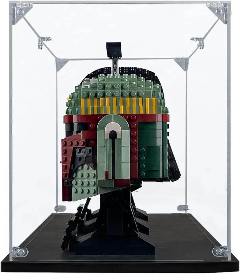 Acrylic Display Case Compatible for LEGO Helmets (Three) #75274, #75276, #75277, #75304, #75305, #75327, #75328, #75343 etc, Dustproof Display Case (Case Only) (Lego sets are NOT included)