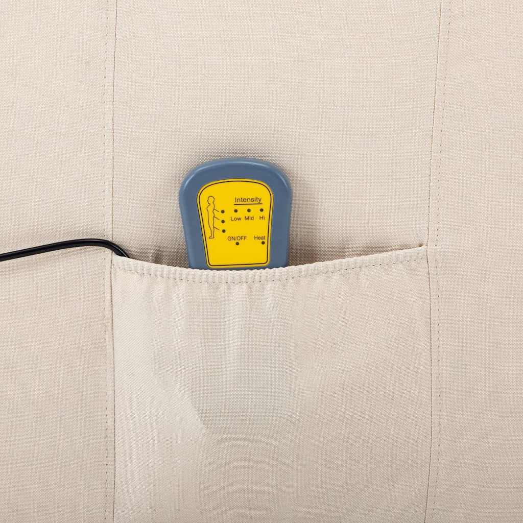 Elektryczny fotel do masażu z kremowej tkaniny