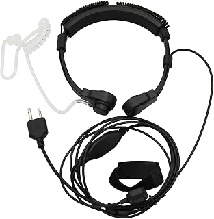 GoodQbuy Flexible Throat Mic Microphone Covert Acoustic Tube Tactical Walkie Talkies Earpiece Headset with Finger PTT is Compatible with Midland LXT118 GXT1000VP4 LXT500VP3 LXT600VP3 LXT380 2-pin