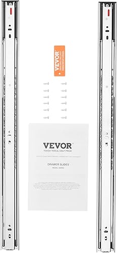 Miniatura 55 de VEVOR 6 pares de rieles de montaje lateral resistentes de 20 pulgadas, de 14, 16, 18, 20, 22, 24 pulgadas, rodamientos de bolas, extensión completa