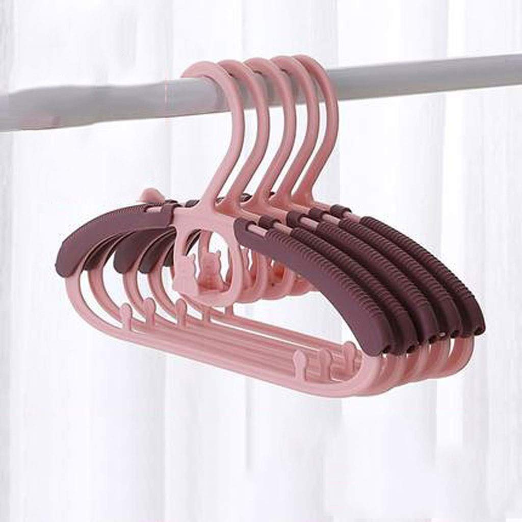 MOBYGKFY 5/10pcs Children's Clothes Rack Cute Kids Hangers Retractable Thicken Non-slip Plastic Children's Drying Rack for Saving Space in The Closet(A,Quantity 5)