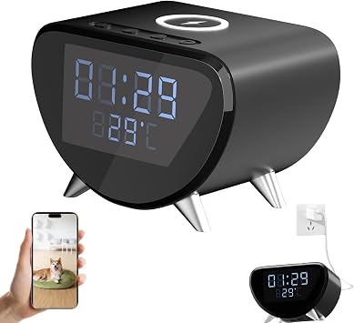 4K Camera Clock Time & Temperature Desktop Clock