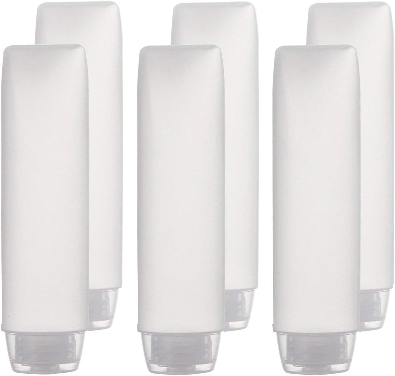 6-Pack 1.7oz/ 50ml Travel Size Bottles, TSA Approved Empty Plastic Squeeze Containers for Liquids, Shampoo, Toiletry Accessories with Labels
