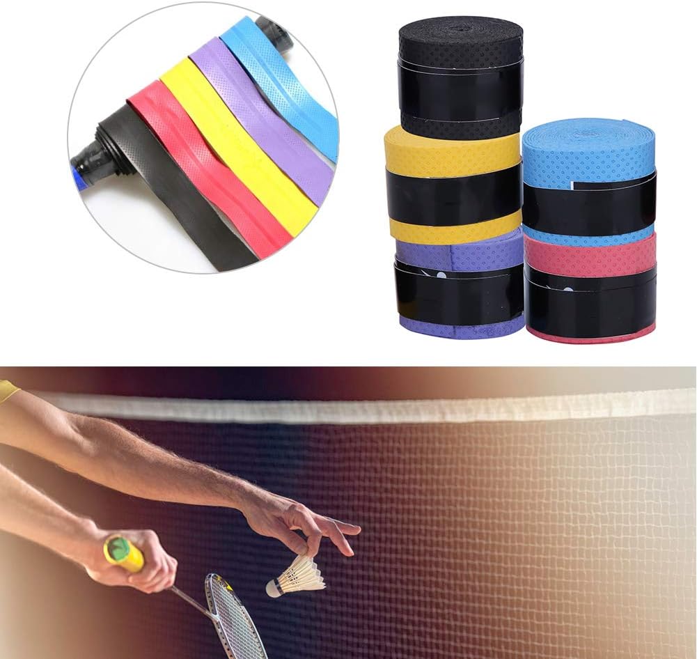 60Pcs Tennis Racket Grip Tape, PU Sweatbands Tape Slip Resistant Tennis Racket Grip for Sports Equipment Sports Equipment Accessories for Badminton, Tennis, and Fishing Rods