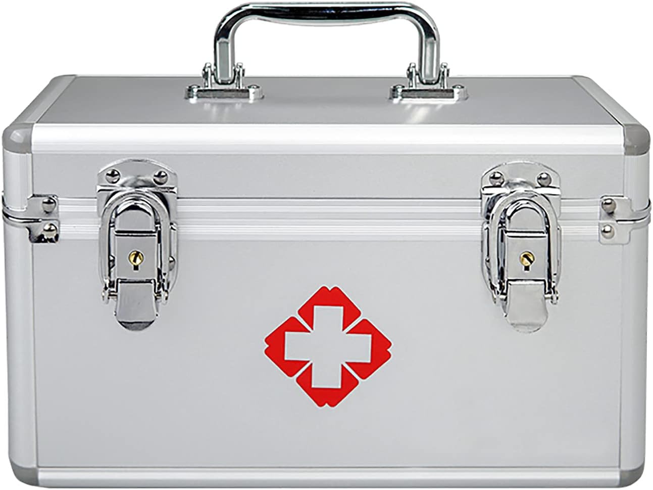 Amazon.co.jp 家庭用旅行職場用のポータブル救急箱、救急薬収納ボックス、チャイルドセーフロック薬チェスト収納ボックス付き