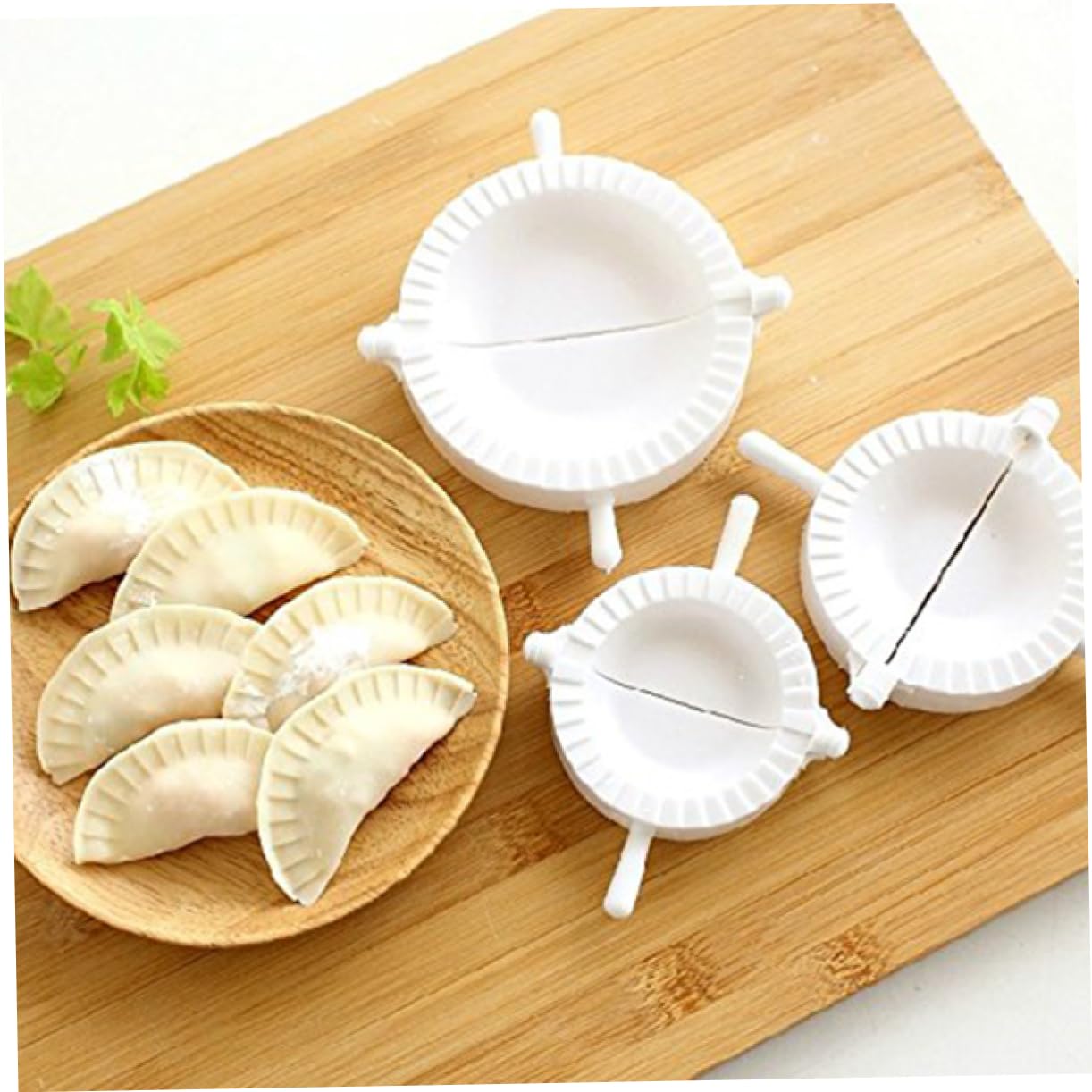 COLLBATH Pie Press Pierogi Maker Set of 3 Dumpling Moulds for Stickers Pastries Lightweight Easy Release Plastic Dishwasher Safe