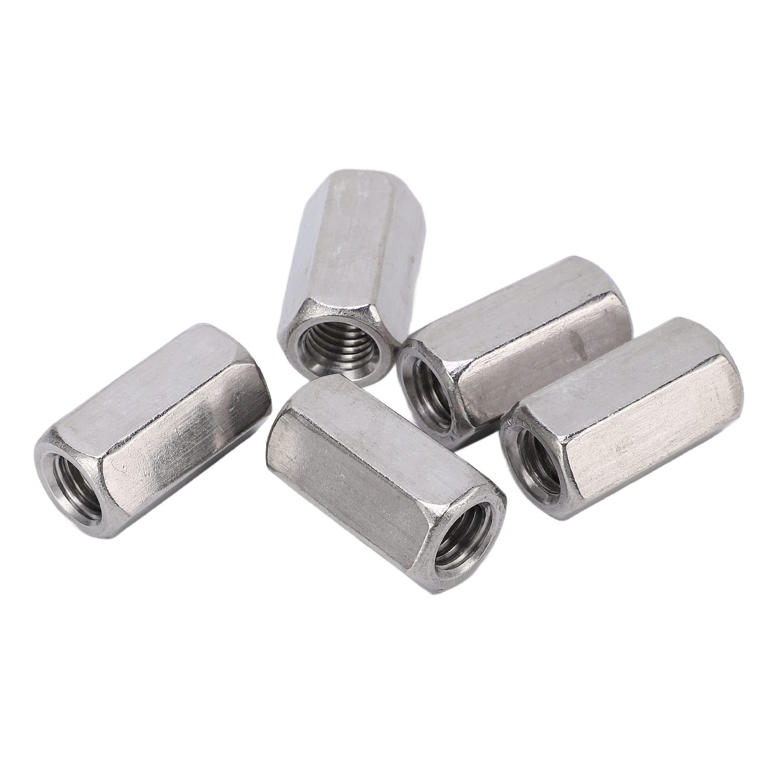 5 piezas/10 piezas/M18 tuercas de acoplamiento hexagonales de acero inoxidable, pernos de acoplamiento roscados, tornillos for máquina, tuercas de acoplamiento largas, tuercas de acoplamiento de fijac
