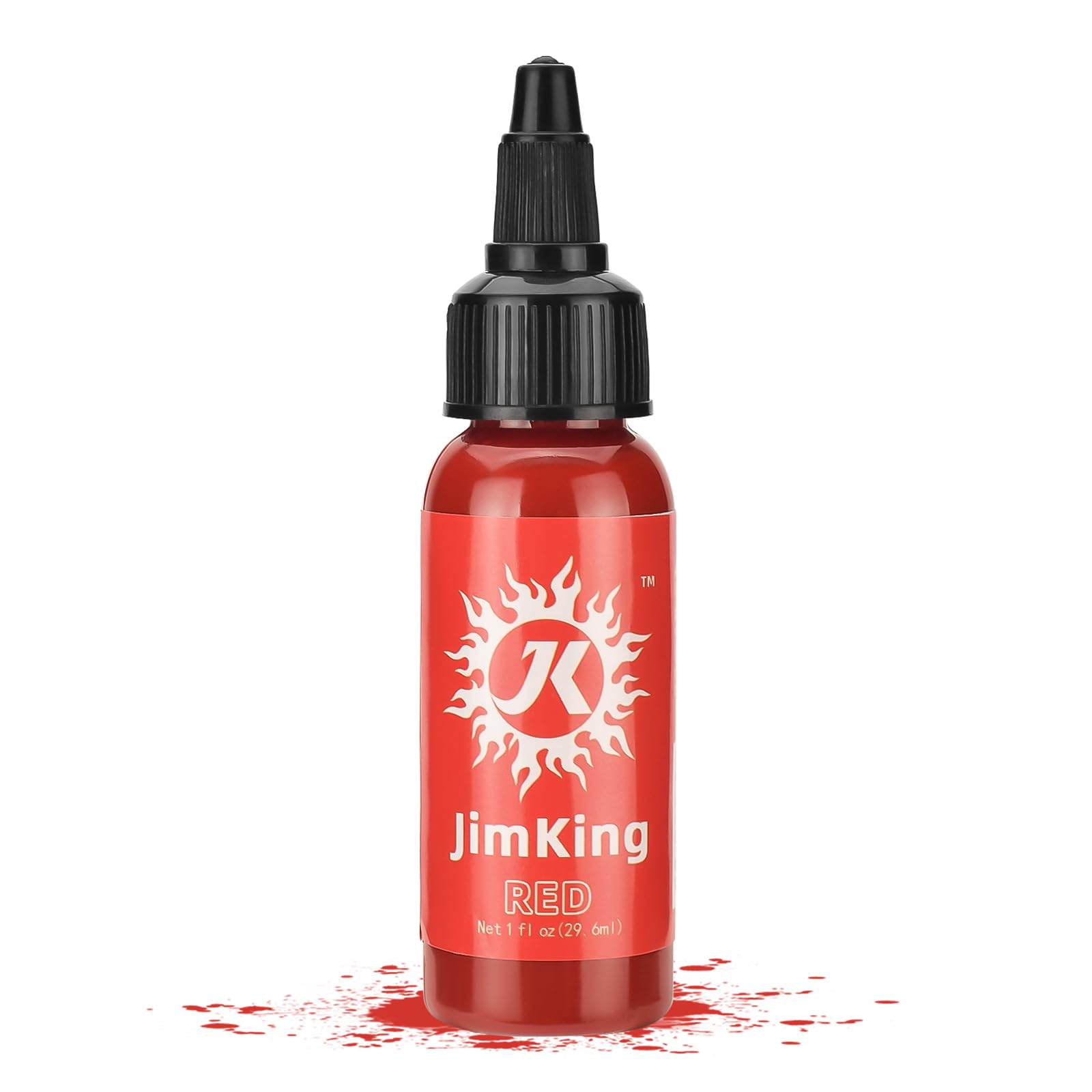 JimKing 30ml Tattoo Ink, Tattoo Color Supply, Black Pigment Natural Plant Tattoo Ink for Permanent Makeup Tattoos (Red)