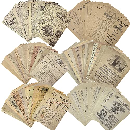 180 Sheets Scrapbook Paper,Vintage Journaling Scrapbooking Supplies,Junk Journal Vintage Paper For Albums Planner Journal Decorative Room Decor (Vintage) #TOP6